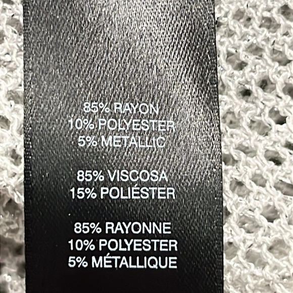 CHICO'S NWT Travelers Silver Metallic Open Front Party Evening Duster Cardigan L - Picture 12 of 16